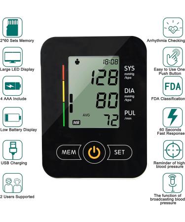 Maguja Automatic Arm Blood Pressure Monitor - Wide Range Band, Large Cuff, LCD Display - Home Use Black - Buy Online on SooperMarket.com