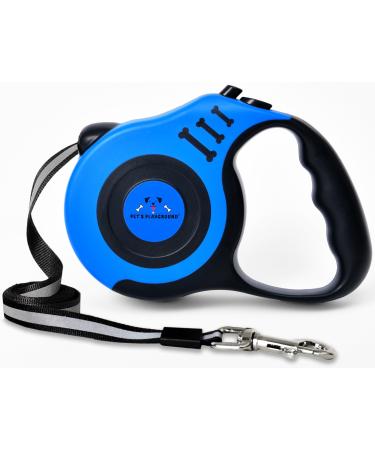 Pet's Playground | Retractable Dog Lead For Small Dogs | Glow In The Dark Puppy Lead | Reflective Dog Lead | Puppy Leash | Long Dog Lead | Strong Dog Lead | Dog Leads | Heavy Duty Dog Lead | Blue | 5M 5M Blue