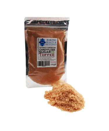Baking Beauty & Beyond Premium Floss Sugar for Cotton Candy - Cotton Candy Flossing Sugar with Natural Ingredients Perfect for Every Occasion Bulk Floss Sugar 100g - Toffee Flavour