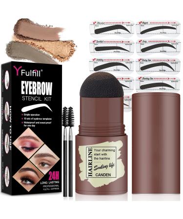 Black Eyebrow Stamp Stencil Kit Black for Black Women Perfect Water Resistant Eyebrow Powder Stamp