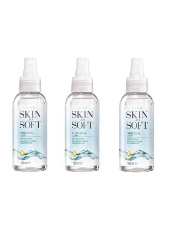 Avon Skin So Soft Original Dry Oil Body Spray with Jojoba 150 ml Pack of 3