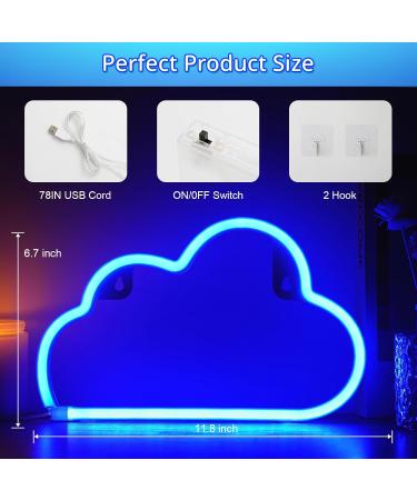 Xiyunte LED Neon Cloud Sign | Battery/USB Operated Wall Decoration | Blue Neon Light for Home & Office - Buy Online on SooperMarket.com