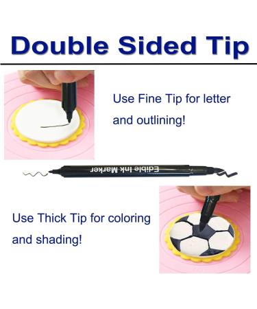 Dual Tips Food Coloring Pens Food Grade Markers and Gourment Writers Edible Ink for Decorating Set of 3 Black by Edibleink - Buy Online on SooperMarket.com