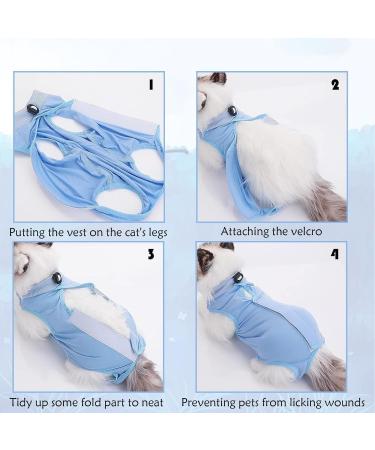 Cat Recovery Suit Cat Professional Recovery Suit for Abdominal Wounds or Skin Diseases After Surgery E-Collar Alternative for Cats Anti Licking Pajama Suit Kittesn Surgery Recovery Suit(Blue L Size) - Buy Online on SooperMarket.com