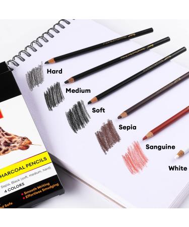 Dyvicl Charcoal Pencils Drawing Set - 12 Pieces for Drawing, Sketching, Shading, Blending - Ideal for Beginners and Artists - Buy Online on SooperMarket.com