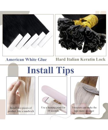 Buy Laavoo Invisible Tape Extensions | Real Hair Remy Blond Highlighted 40cm | Seamless 20pcs Perfect for Natural Look - Buy Online on SooperMarket.com