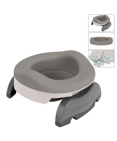 Potette Plus Potty Value Pack - Kalencom 2in1 Portable Potty & Reusable Collapsible Liner (White/Gray) - Buy Online on SooperMarket.com