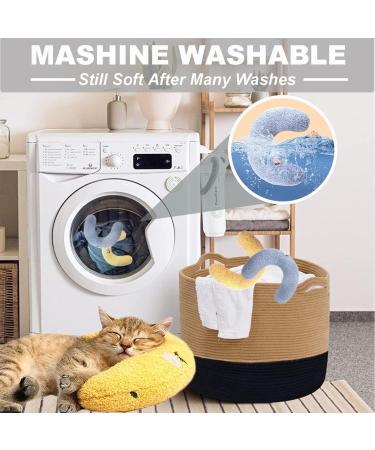 Odookon 2PC Cat Pillow - Washable Soft Fluffy Catnip Plush Toy & U-Shaped Neck Pillow for Pets - Perfect for Sleeping & Playing - Buy Online on SooperMarket.com