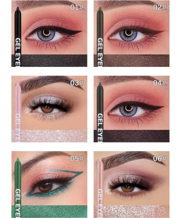Joyeee 12 Colored Glitter Eyeliner Pencil Set Eye Liner Pen Brown Blue Red White Green Glitter Black Eyeliner Eyeshadow Waterproof Smudgeproof Long Lasting Gel Eyeliner Make Up for Girl Women Gift #042 - Buy Online on SooperMarket.com