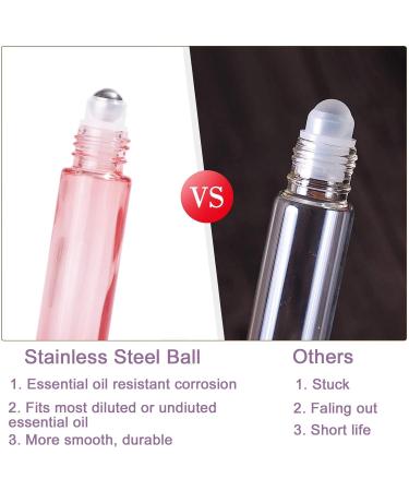 Alledomain 10Pcs 10ml Essential Oil Roller Bottles Refillable Transparent Rose Gold Glass Roll on Bottles Clear Roll Bottles with Stainless Balls & Rose Gold Cap Include Label Dropper & Opener Color 1 - Buy Online on SooperMarket.com