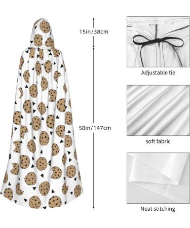 YYHHAOFA Halloween Adult Hooded Cloak - Cosplay Party Costume for Men and Women Cookies Food Chocolate Chip Biscuits Cookies Food Chocolate Chip Biscuits One size - Buy Online on SooperMarket.com