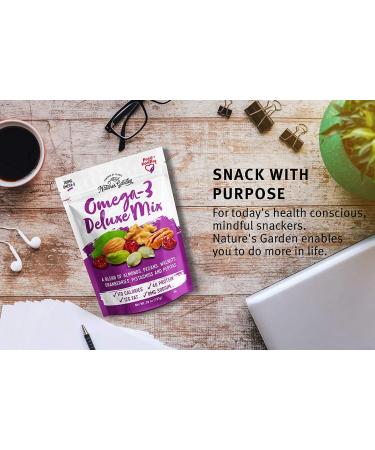 Nature's Garden Omega-3 Deluxe Mix - Heart Healthy Trail Mix - Gluten Free, Antioxidant Rich, Cholesterol Free - 26 oz (Pack of 3) - Buy Online on SooperMarket.com