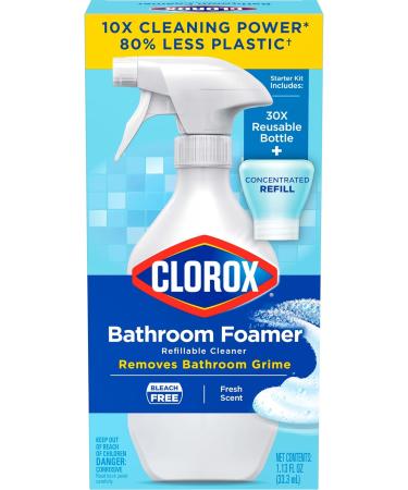 Clorox Bathroom Foamer Cleaner - Refillable Fresh Scent 1.13 Fl Oz - Household Essentials for a Sparkling Clean Home - Buy Online on SooperMarket.com