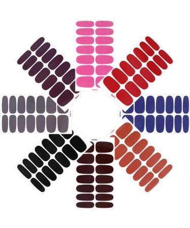 8 Sheets Solid Color Full Wraps Nail Stickers with Nail File MWOOT Self-Adhesive Nail Art Polish Stickers Strips Nail Wraps Decals for DIY Manicure Tips Decoration - Buy Online on SooperMarket.com