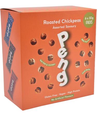 Peng Roasted Chickpeas Snack (6 x 30g) - Plant-Based High Protein Savoury Snack - Buy Online on SooperMarket.com