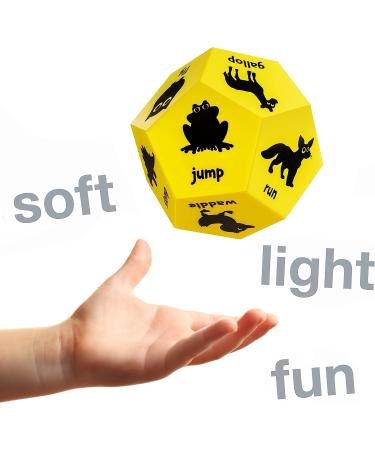 Covelico Kids Exercise Dice - Yellow Animals | Fun Roll and Play Animal Game | Big Foam Fitness Dice for Kids | Outdoor Workout Equipment - Buy Online on SooperMarket.com