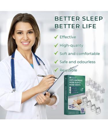 Glalove Anti Snoring Devices - 4 Pack Silicone Magnetic Nose Clips & 8 Pack Nasal Dilators - Stop Snoring Solution - Professional & Comfortable - 12 PCS - Buy Online on SooperMarket.com