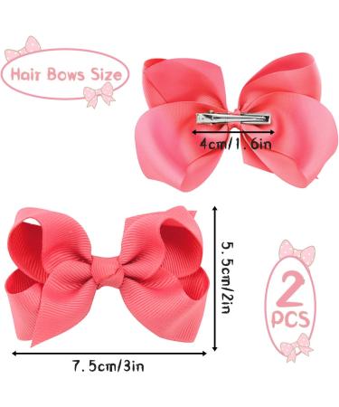 6Pcs Ribbon Hair Bow Clips Barrettes - 3 inch Ponytail Holder Bow with Duckbill Clip for Girls & Women (6 colors) - Buy Online on SooperMarket.com