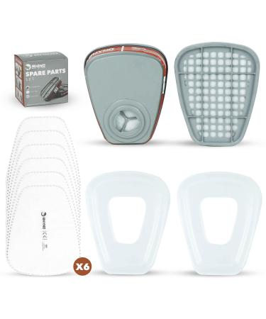 RSM filter against organic vapors filter cotton (3 pairs/ 6 pieces) + filter cover + filter (1 pair/2 pieces)