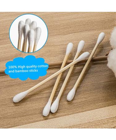 Jasincess 500 Cotton Swabs - Natural Double Round Lace with Bamboo Sticks | Multifunctional Sanitary Swabs for Home & Travel - Buy Online on SooperMarket.com