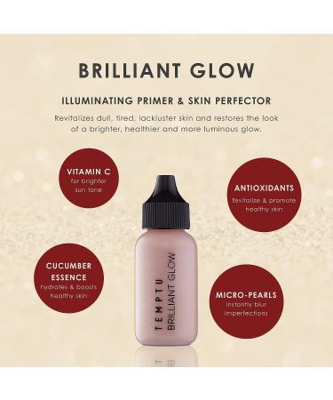 TEMPTU Brilliant Glow Illuminating Primer & Skin Perfector - Hydrating Formula for Natural-Looking Luminous Glow | Primes & Perfects Complexion | Available in Fair/Light Shades - Buy Online on SooperMarket.com