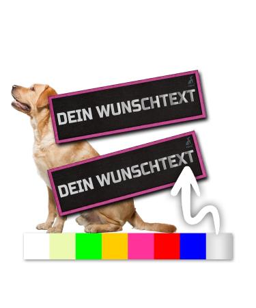 2 pieces P24S K9 dog harness velcro stickers design yourself for medium and large dogs with name Large Pink Large Pink