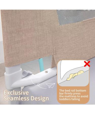Extra Tall Bed Rails for Toddlers - Twin to King Size - Khaki - 1 Side 78.74 L x 27 H - Buy Online on SooperMarket.com