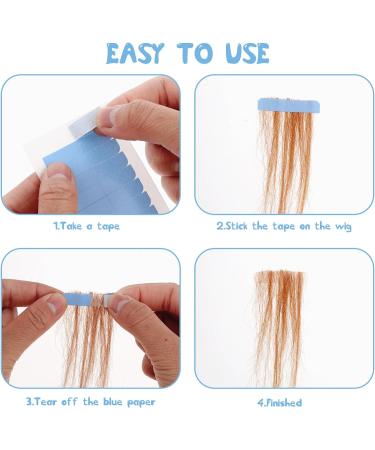 60 Pieces WLLHYF Hair Extension Tape - Double Sided No-Residue Adhesive for Human Hair Extensions - Pre-cut Replacement Tapes - Wig & Toupee Beauty Tool - Buy Online on SooperMarket.com