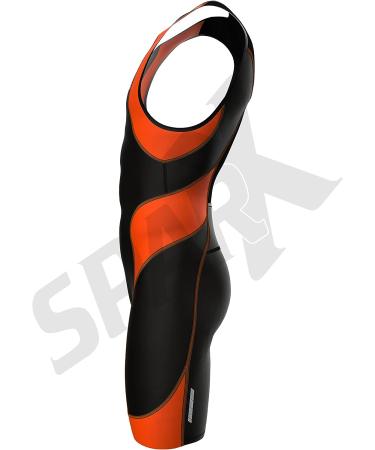 Sparx Men's Triathlon Suit | UV Protective Italian Fabric | 2 Pockets | Swim-Bike-Run Trisuit - Black/Orange (Small) - Buy Online on SooperMarket.com