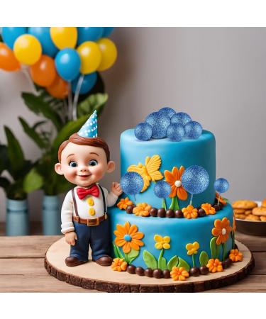 Astaron 20 Mini Balloon Cake Toppers - Glitter Blue Tortendeko Balls for Weddings Birthdays & Baby Parties - Buy Online on SooperMarket.com
