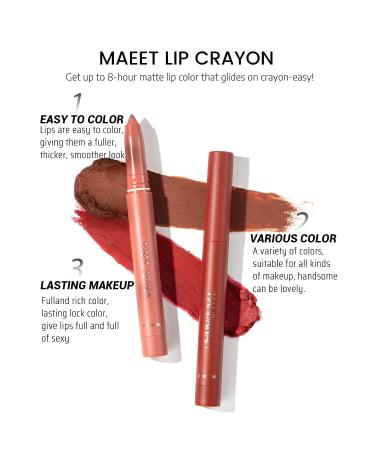 DELISOUL 6 Matte Lip Crayon Set | 2-in-1 Lip Liner and Lipstick | Long Wear Cream-to-Matte Makeup | Smudgeproof & Water-Resistant Lipstick (01) - Buy Online on SooperMarket.com