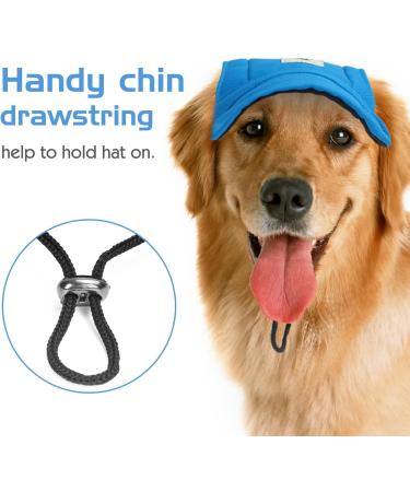 Pawaboo Adjustable Dog Baseball Cap XL Blue - Sun Protection Outdoor Sport Hat for Small Dogs with Ear Holes - Buy Online on SooperMarket.com