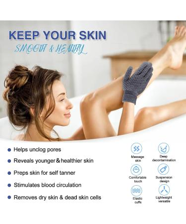 Yiclick Heavy Exfoliating Gloves (2 Pairs) - Body Scrubber for Bath Shower Exfoliation - Dead Skin Remover Loofah Mitt - Men Women - 4 Pcs - Buy Online on SooperMarket.com