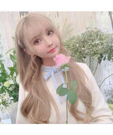Buy Long Curly Wig for Women - Big Wave Air Bangs in Gray Light Brown & Dark Brown - Natural & Realistic Fluffy Hair - Buy Online on SooperMarket.com