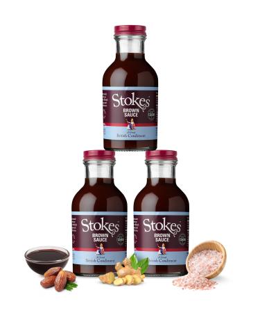 Stokes Real Brown Sauce 3PK Rich & Spicy Brown Sauce Perfect For Bacon Sandwiches Award Winning Gluten Free Brown Sauce Sweet & Tangy Sauce Beautifully Balanced Flavour 320g Glass Bottle Brown Sauce 3 x 320g