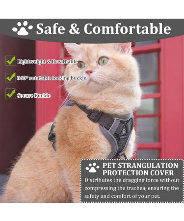 Fineasy Adjustable Cat Leash & Dish Set - Safe Cat Harness for Cats & Kittens - Grey Small - Buy Online on SooperMarket.com