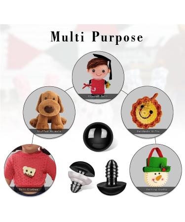 800 Pcs Safety Eyes Black Plastic Eyes with Washers for Stuffed Crochet Animal Crafts Doll Making Supplier Bulk (4 Sizes) - Buy Online on SooperMarket.com
