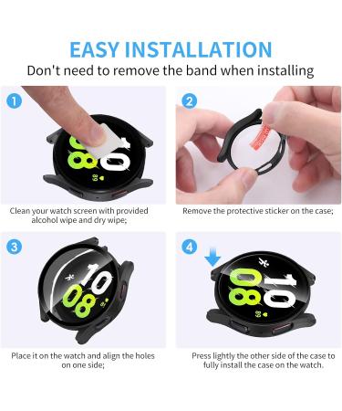 3 Pack Galaxy Watch 5/4 40mm Screen Protector & Bumper Case - Compatible with Samsung Watch5 / Watch4 - Black/Silver/Rose Gold - Buy Online on SooperMarket.com