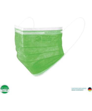 CURT MARIA Medical Face Masks - 50-Pack 3-Ply Ear Loop Masks | Made in Germany | Single-Use Green Masks for Optimal Protection - Buy Online on SooperMarket.com