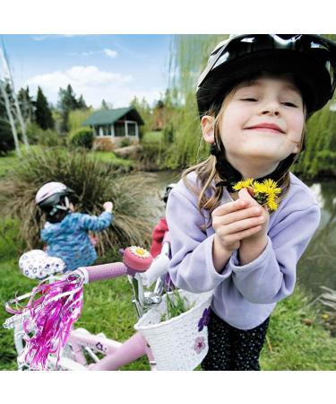 Girls Bike Bell and Streamers - Flower Design Bell with 2 Pack Streamers for Children's Bicycle Accessories - Buy Online on SooperMarket.com
