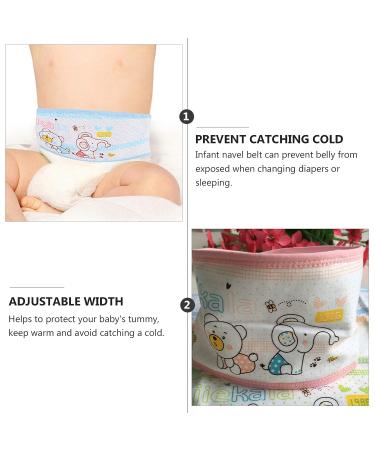 HEALLILY Baby Belly Button Band 4pcs - Cotton Umbilical Cord Infant Belly Band for Newborns | Cartoon Soft Navel Binder for Babies - Buy Online on SooperMarket.com