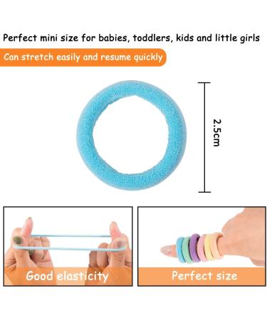 Whaline 120PCS Baby Hair Ties - Multicolor Mini Hair Bands for Girls Infants Toddlers - 2.5cm Diameter - Seamless Hair Elastics ponytail holders (6 Colors) - Buy Online on SooperMarket.com