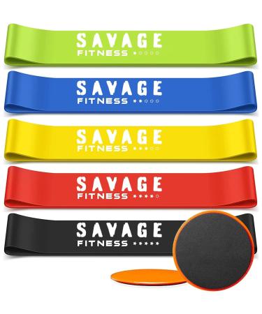 Resistance Bands for Working Out and Core Sliders | Home Gym Equipment Workout Fitness Equipment Elastic Exercise Bands Mini for Glute Leg