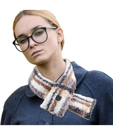 Vesone Neck Heating Pillow | Heated Scarf with 3 Temperature Settings | Versatile Neck Warmer for Men Women & Girls | Cream White Striped - Buy Online on SooperMarket.com
