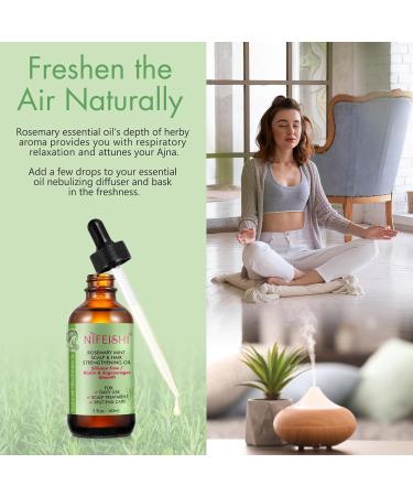 100% Pure Natural Rosemary Essential Oil for Hair Growth with Scalp Massager - Nourish Your Scalp (60ml - Buy Online on SooperMarket.com