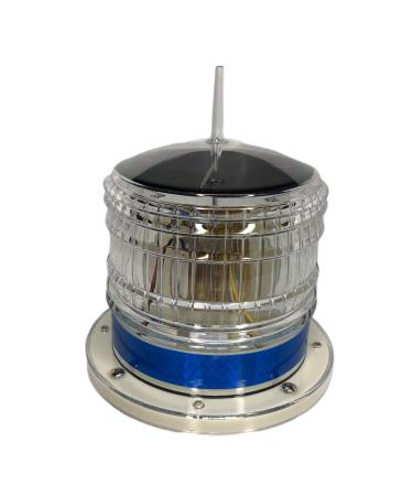 Steady-ON or Flashing 2NM IP67 Solar LED Marina Dock Barge Boat Safety Beacon Light - Blue LED