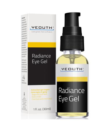 Radiance Eye Gel with Hyaluronic Acid  Under Eye Gel for Puffiness  Wrinkles  Dark Circles & Eye Bags  Hydrating Eyes Skin Care  Anti Aging Eye Care for Women & Men by YEOUTH 1 Fl Oz (Pack of 1)