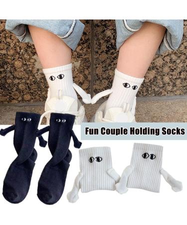 Magnetic Suction 3D Doll Couple Socks - Cute Novelty Socks for Couples - White, 1 Pair - Buy Online on SooperMarket.com