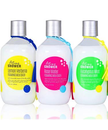 Bubble Bath Set - Autumn Shower Foaming Milk Bath with Pure Epsom Salt, Rose Water, Lemon Verbena & Eucalyptus Mint Bubble Bath for Women Men, 3 Pack 39 fl oz 3 Bubble Bath