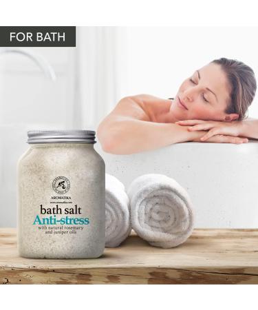 De-Stress Bath Salt 46 Oz - 100% Natural with Rosemary & Juniper Oils - Promotes Relaxation and Stress Relief for Better Sleep - Aromatherapy for Calming Body Care and Beauty - Buy Online on SooperMarket.com